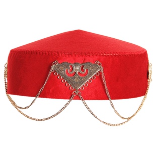 新疆哈萨克族纯手工制作花帽舞蹈演出服饰复古新疆公主民族帽子