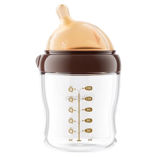 歪头玻璃奶瓶婴儿新生儿防胀气专用仿母乳0到3-6个月新生宝宝防呛