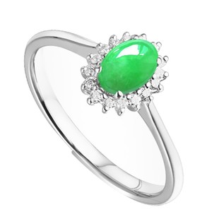 通体S925纯银戒指空托女镶嵌翡翠玉石宝石戒面圆形戒托 8*8 7*9