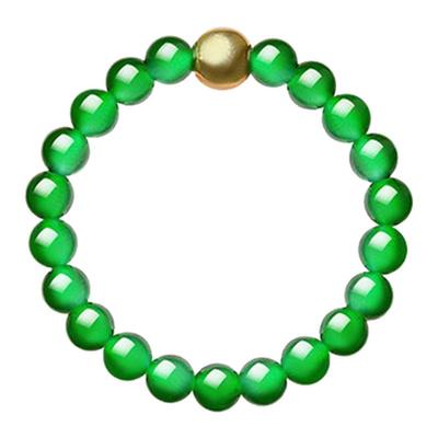 天然和田玉足金小米珠碧玉石戒指