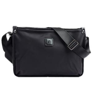 新款男包单肩包牛津纺防水斜挎包商务公事包休闲布包横款黑色无盖