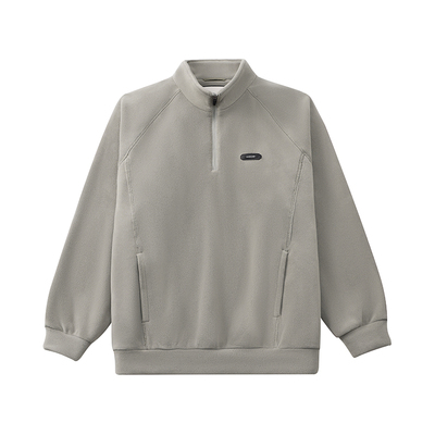 Madcloud冬季半拉链摇粒绒卫衣男