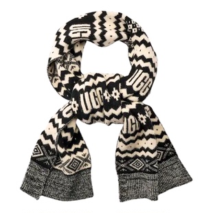 UGG围脖针织围巾羊毛混纺柔软保暖冬季户外防寒加厚护颈滑雪上班