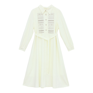 it'real瑞尔冬季新款文艺休闲长款长袖翻领连衣裙