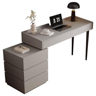 意式岩板电脑桌子台式家用书桌卧室写字桌实木办公桌工作台可定制