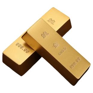黄铜仿真金条实心摆件假金砖金块道具中国黄金招财乔迁新居礼品