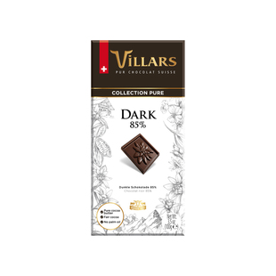Villars黑巧克力排块85%瑞士进口维利斯高端零食生日礼物节日送礼