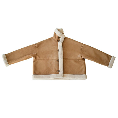 HANDE卡其色系皮毛一体外套