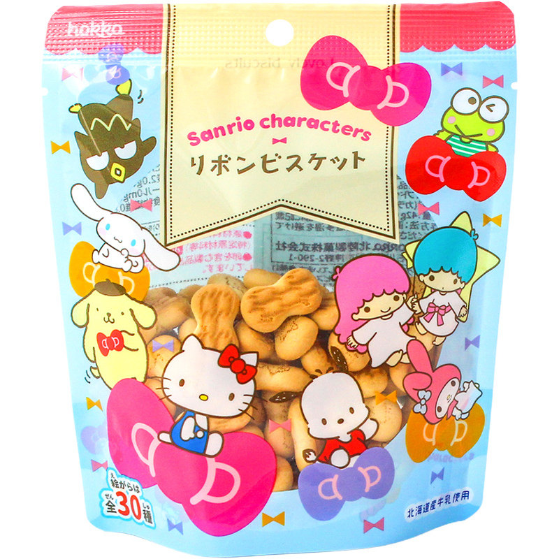 日本进口北陆制果凯蒂猫hellokitty饼干牛奶味蝴蝶结造型儿童零食