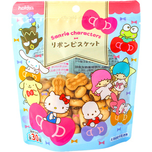 日本进口北陆制果凯蒂猫hellokitty饼干牛奶味蝴蝶结造型儿童零食