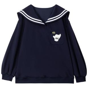 KEIKO 韩系学院穿搭卫衣套装25秋季航海系减龄海军领外套+百褶裙