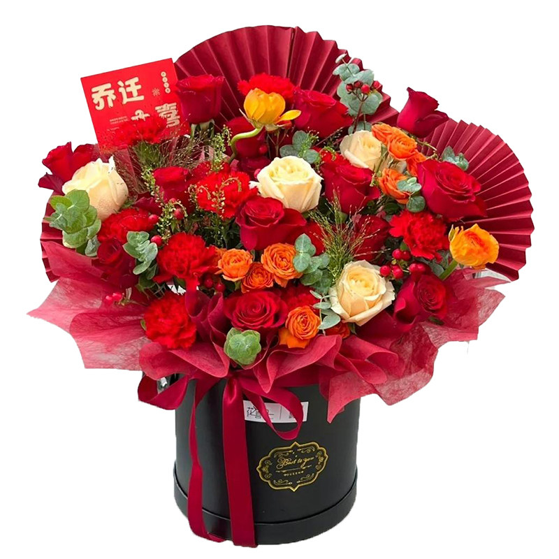 格菲茉新年玫瑰乔迁鲜花抱抱桶