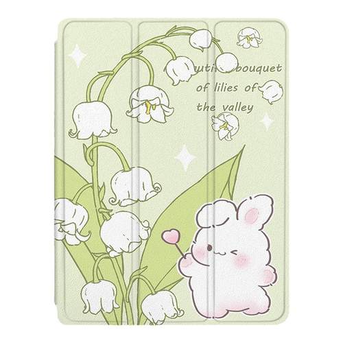 潮壳简兔子铃兰花适用步步高s5学习机11寸保护套10.1学生皮套A6卡通X2钢化膜s3小度G16智能G20Pro三星平板壳