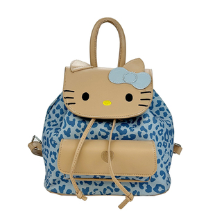 韩系可爱复古豹纹双肩包2026新款出游背包小众设计高级感女生包包