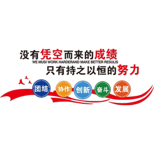 会议室文化墙布置企业形象背景激励标语墙贴公司办公室墙面装饰画