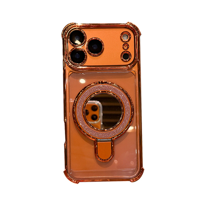 气囊防摔适用苹果17promax手机壳新款iPhone16pro全包镜头15镜子磁吸支架14高级感女13轻奢小众12透明硅胶套