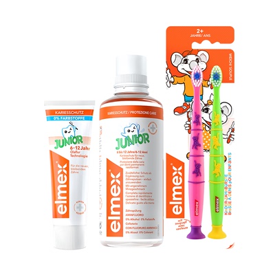 elmex清洁防蛀含氟少儿套装