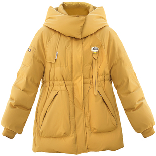 大码羽绒服女2025新款加厚 连帽宽松中长款收腰保暖胖mm200斤外套