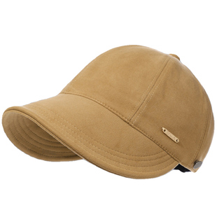 秋冬ins网红复古鸭舌帽子女百搭时尚显脸小可扎马尾挂口罩渔夫帽