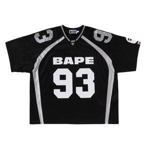 BAPE男装25年秋冬迷彩提花拼接反光印花短袖运动风球衣312091P