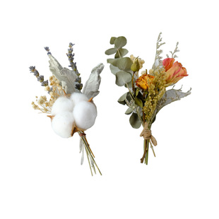 天然干花头短枝材料复古真花包装小花束贺卡相框请帖喜帖手工diy