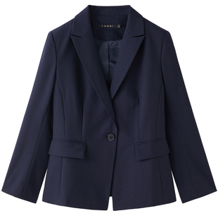 [总监衣橱]LANDI藏蓝通勤气质收腰西装套装上衣女春秋新品西装裤