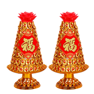 金元宝供奉糖塔聚福旺寺庙家居佛前供品拜拜巧克力塔供佛莲花糖塔