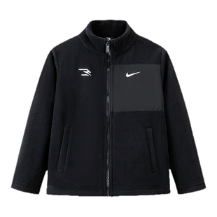 Nike 3brand童装男女童加绒外套儿童夹克2026秋冬新款保暖冬装潮