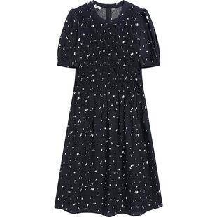 【播奥莱】播夏季泡泡袖碎花连衣裙女收腰A字长裙BDR2LD1147