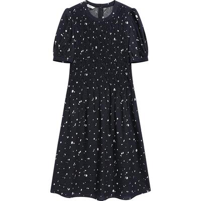 【播奥莱】播泡泡袖碎花连衣裙女商场同款收腰A字长裙BDR2LD1147