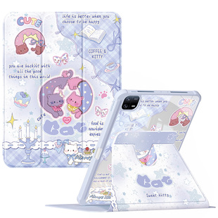 适用redmipadse11保护套2024新款小米平板7pro壳pad6/5pro带笔槽m7亚克力旋转红米redmipadpro全包甜心猫咪