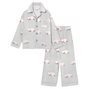 tbh野兽派家居熊猫嘭嘭法兰绒家居服套装加厚保暖可外穿睡衣女冬