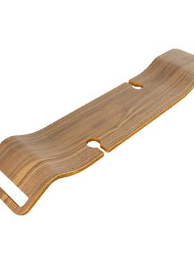 五星级酒店民宿浴缸置物架毛巾架红酒槽卫生间收纳架实木弯曲板子