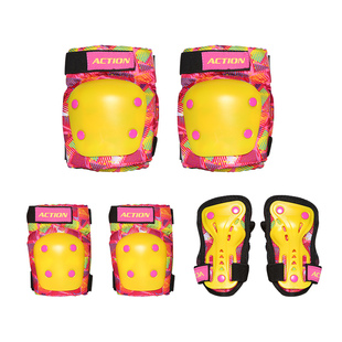 动感轮滑儿童溜冰鞋护具护膝自行车 滑板平衡车护具6件套套装护手