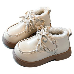 儿童皮靴女童公主靴2025新款秋冬时尚洋气大童大棉加绒加厚雪地靴
