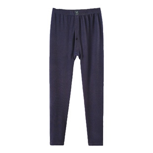 德绒秋裤男士加肥大码高腰宽松自发热薄款保暖绒裤老年人冬季线裤