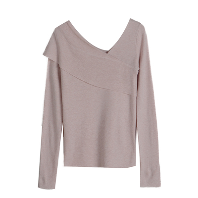 ron套头V领针织衫设计感修身收腰