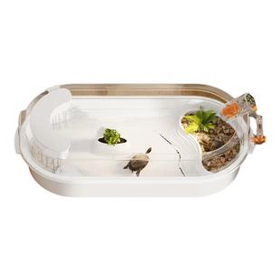 亚克力乌龟缸晒台大小型客厅家生态造景养巴西龟专用饲养箱塑料