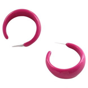 嫣红醉人~彩色C形圆圈耳环女2025新款爆款高级感时尚夸张耳钉耳饰