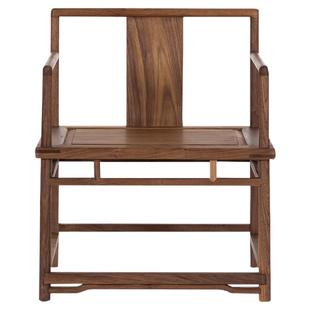 现代中式椅子实木茶座椅靠背椅榆木禅意客人椅茶椅子新中式泡茶椅