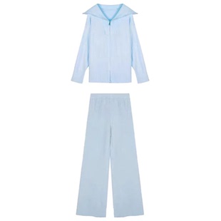 高级感拉链休闲时尚运动针织套装女秋季高腰拖地阔腿长裤子两件套