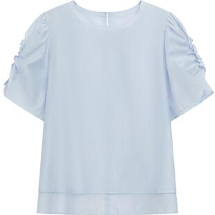 播短袖气质衬衫女商场同款轻熟法式小众上衣BDR2HD1437