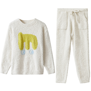 红豆居家半边绒儿童睡衣加绒家居服套装男童可外穿女童珊瑚绒秋冬