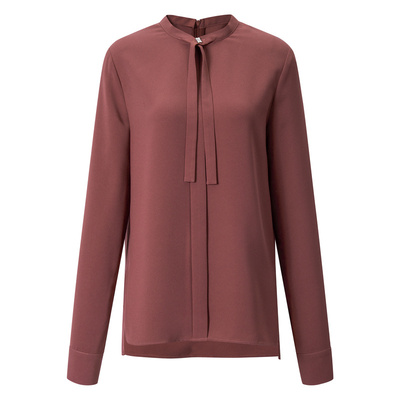 BCBG春夏气质优雅乱麻肌理感四叶草纽扣飘带领通勤外套女衬衫