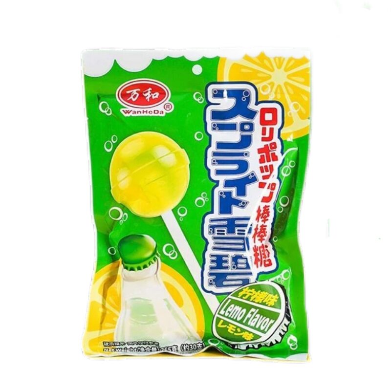 青绿色雪柠味汽水棒棒糖