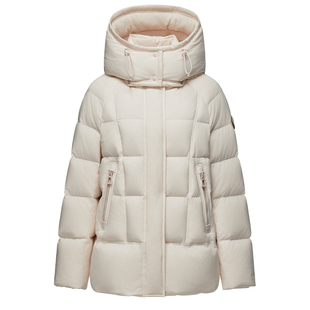 坦博尔2025秋冬季新款时尚可脱卸帽一手长加绒保暖女款羽绒服外套