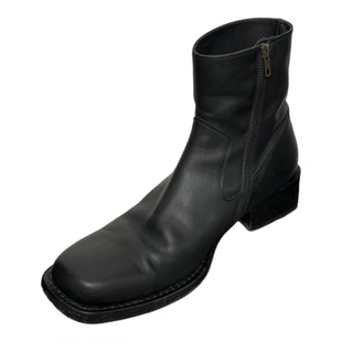 复古切尔西靴男女款粗跟短靴方头马丁靴方跟搏斗靴真皮工装机车靴