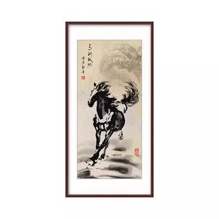 徐悲鸿的马玄关挂画客厅过道走廊装饰画新中式水墨画马到成功壁画