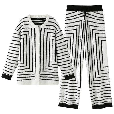 睡衣女士冬季半边绒家居服