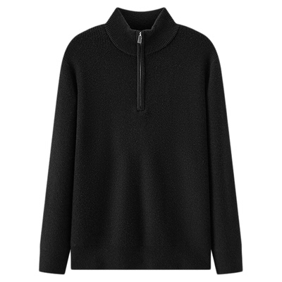 森马半拉链高领针织衫韩版毛衫男